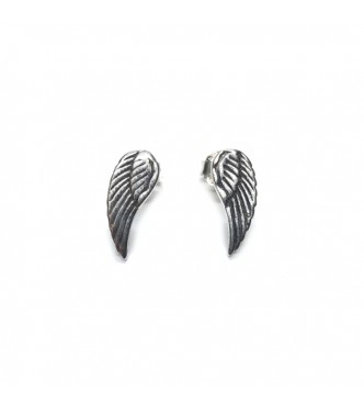 E000846 Genuine Sterling Silver Earrings Angel Wings Solid Hallmarked 925 Handmade
